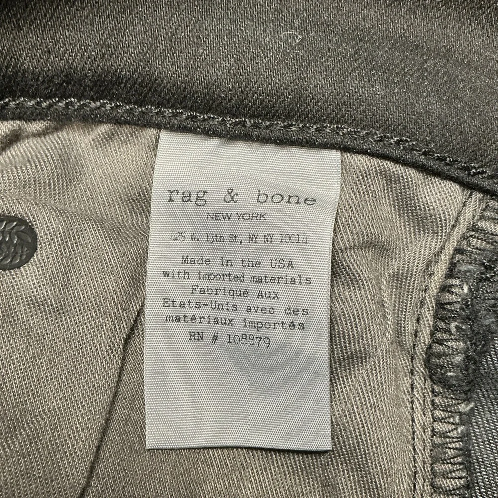 Rag & Bone Women's 10 Inch High Rise Dre Jeans Black Cotton Size 31 EUC - Picture 8 of 10